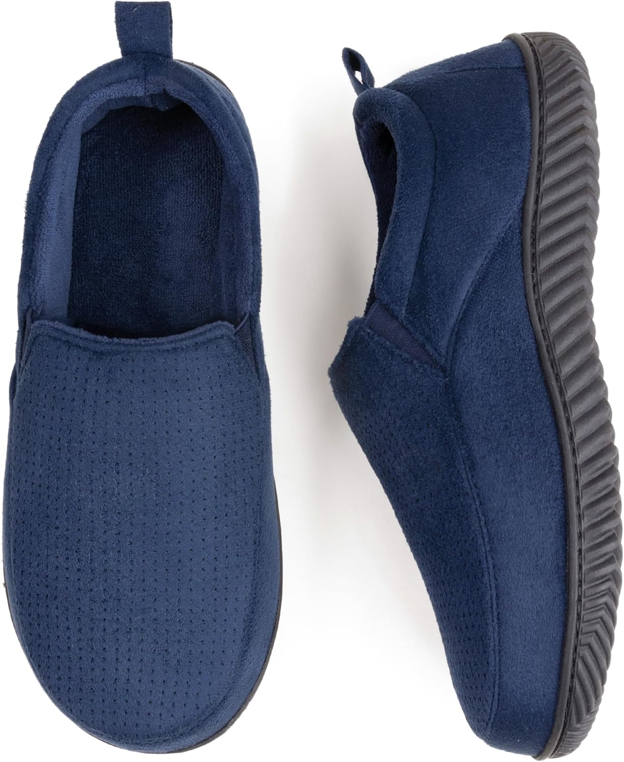 RockDove Men's Breathable Mesh Memory Foam Slipper with Nonslip Sole 11 Navy Blu...