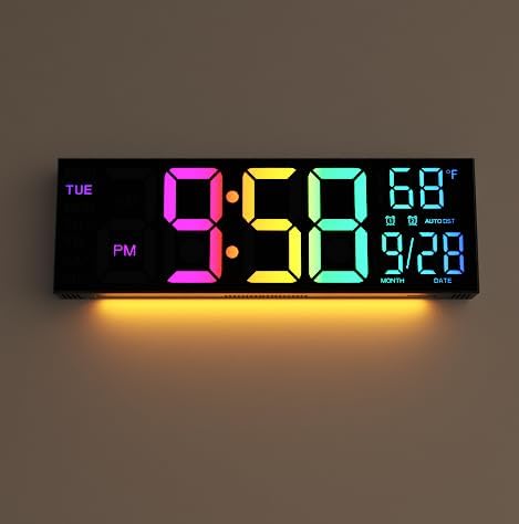 Digital Wall Clock Large Display, 16.2" Digital Wa...