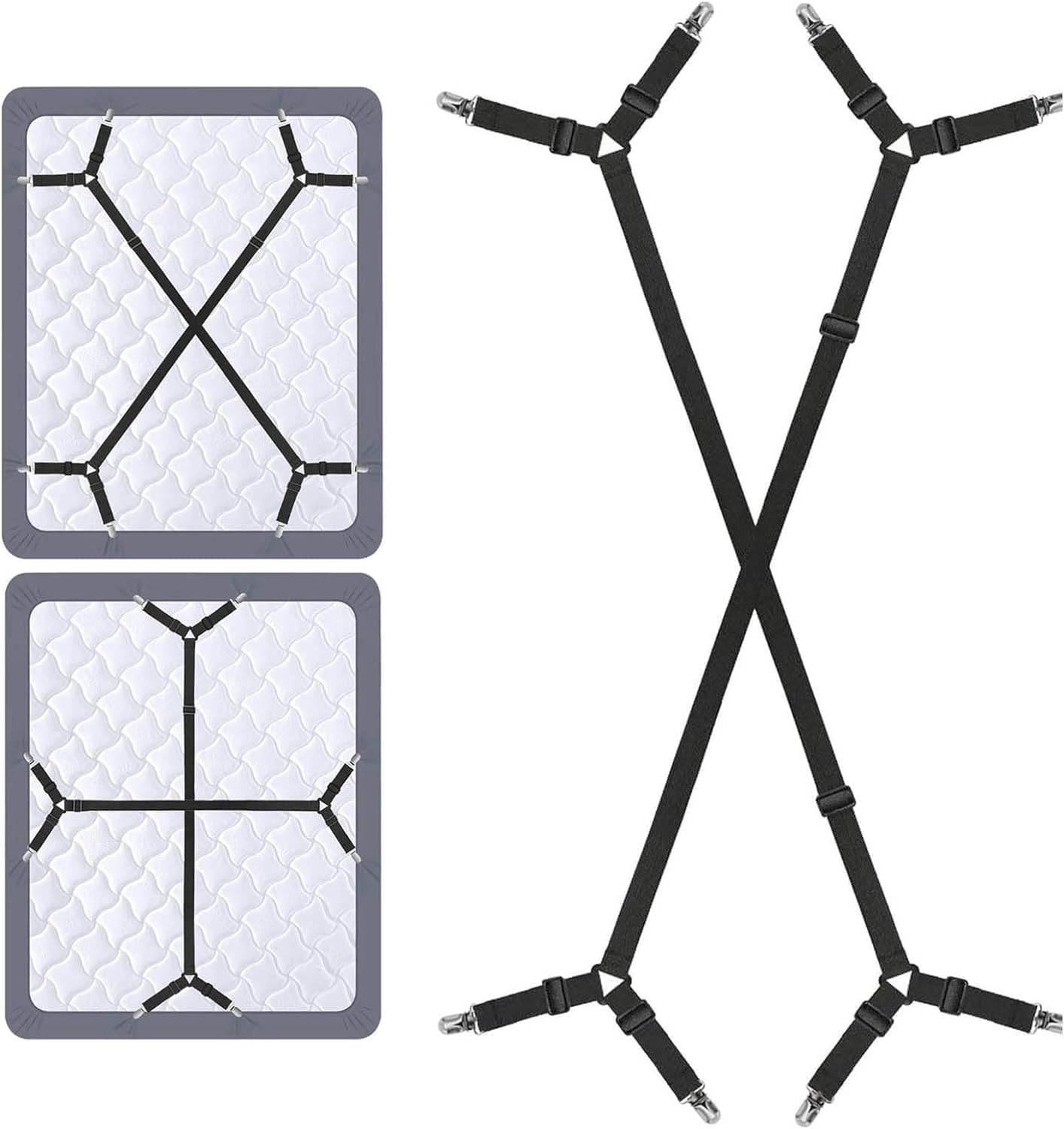 Navani Bed Sheet Clips For Bedding | Fitted Bed Sheet Straps Clips Holder | Bed...