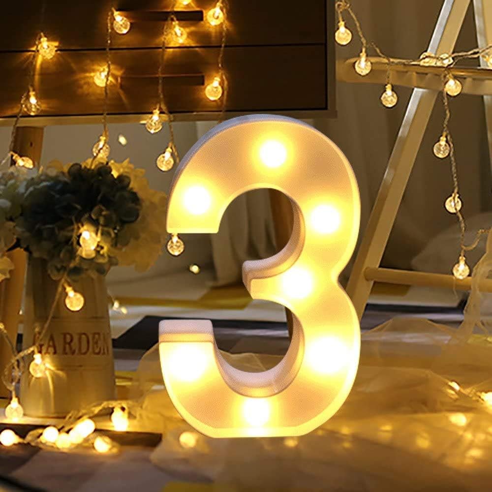 Guijiyi Number Light Sign Marquee Number Light Up Marquee 0-9 Digits Lights Sign...