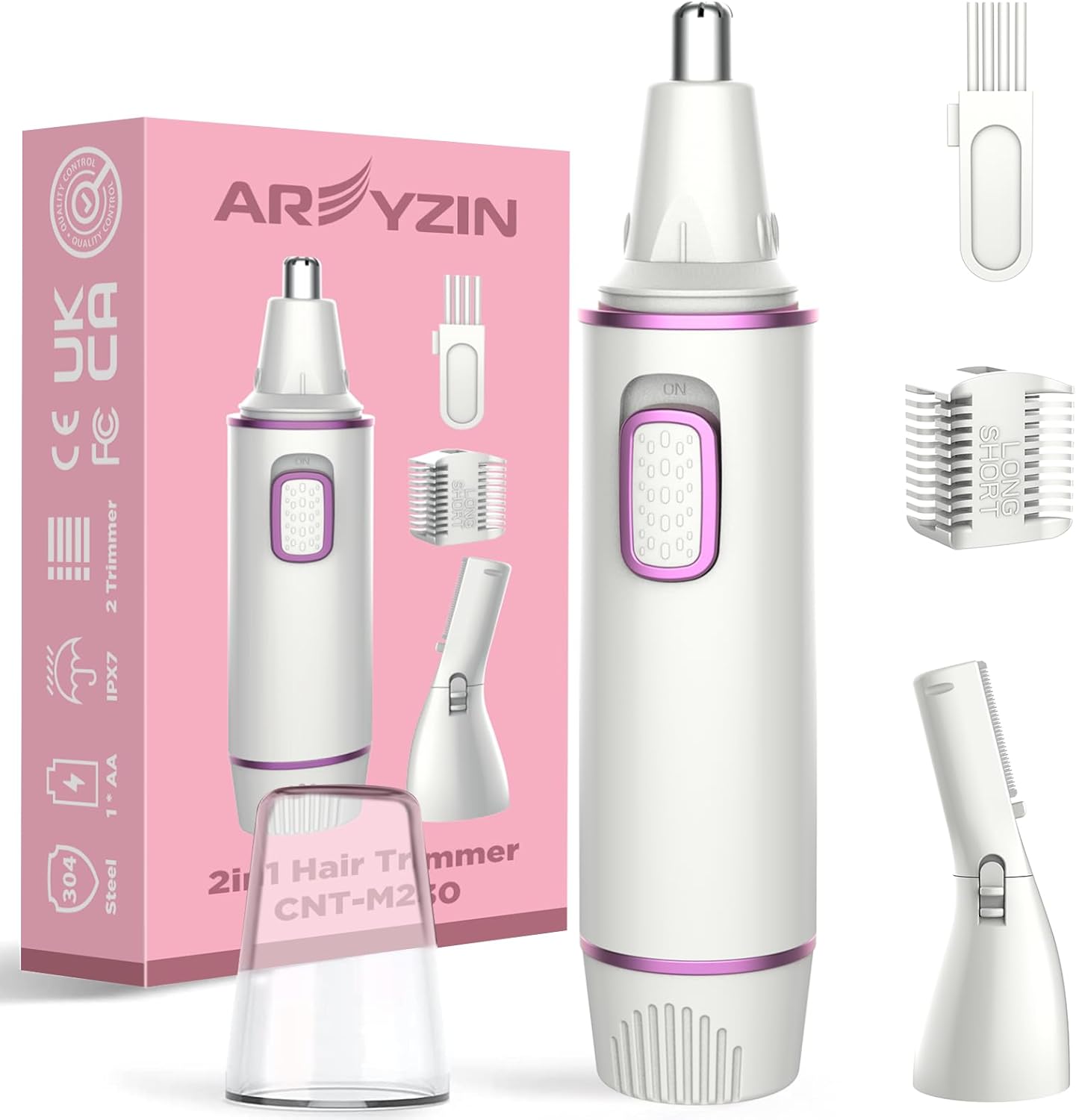AREYZIN Nose Hair Trimmer for Women 2 in 1 Painless Eyebrow Trimmer and Nose Tri...