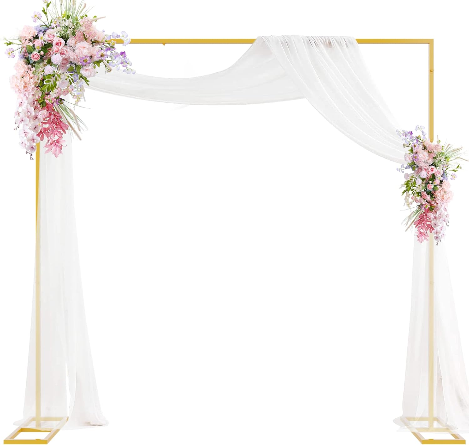 Heavy Duty Backdrop Stand 8ft x 8ft Gold Pipe and Drape Backdrop Stand Kit Adjus...