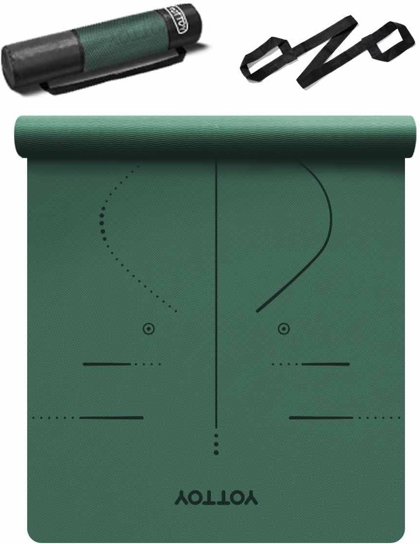 YOTTOY Yoga Mat, 72"x 32"x1/3" Extra Wide Non-Slip Exercise Fitness Yoga Mats,Ec...