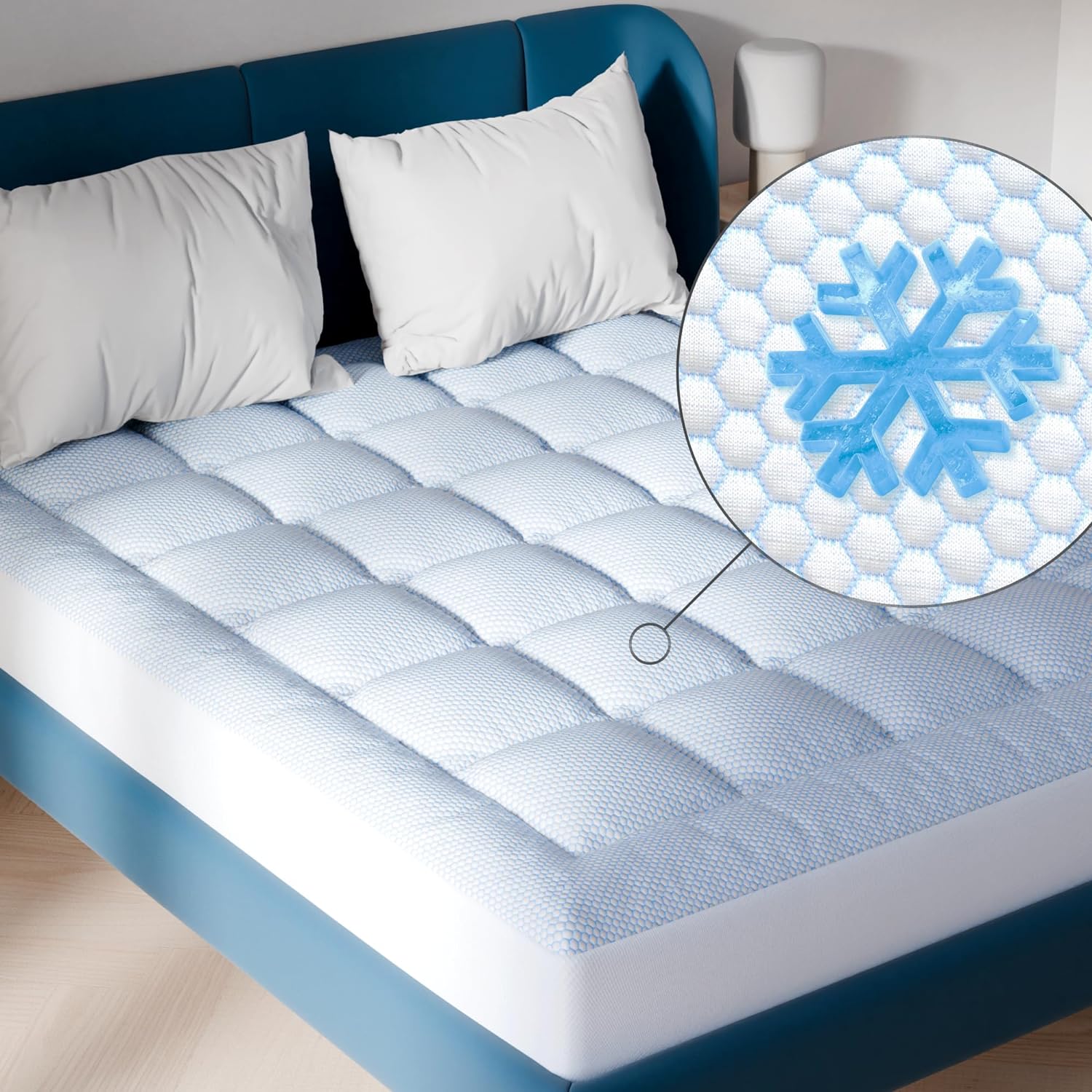 Niagara Cooling Queen Mattress Topper - Pillow Top Mattress Cover Quilted Fitted...