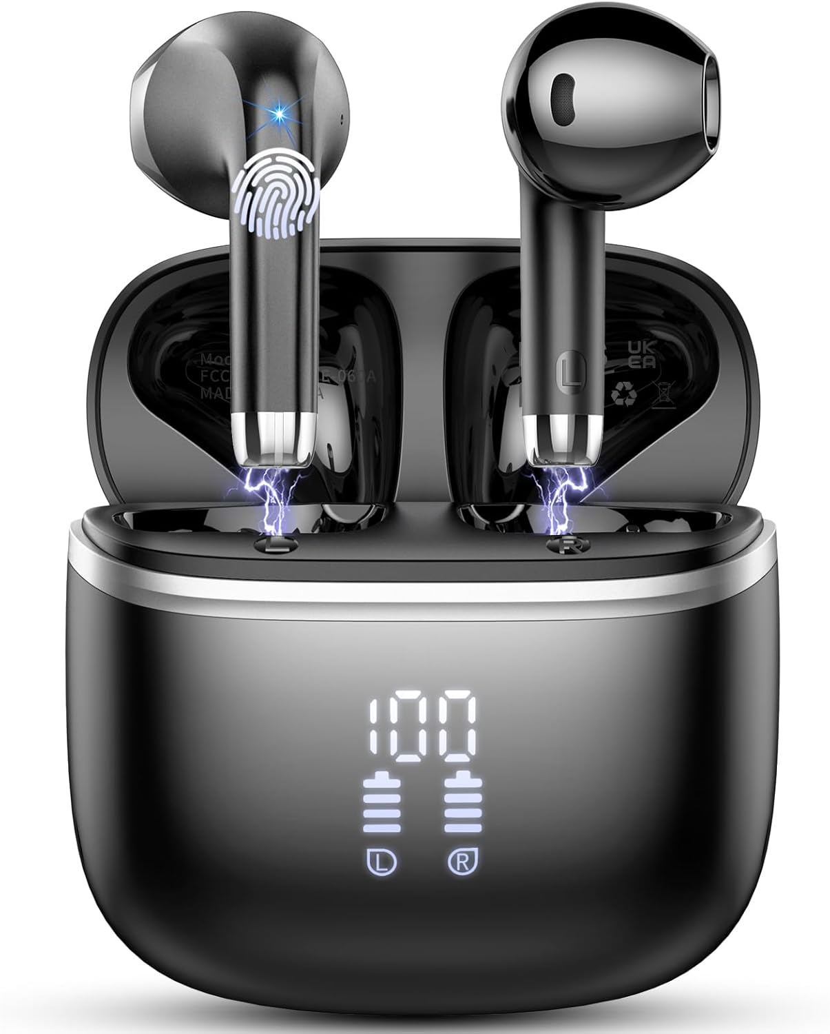 Wireless Earbuds, Bluetooth 5.3 Headphones with 4 ENC Noise Cancelling Mic, HiFi...