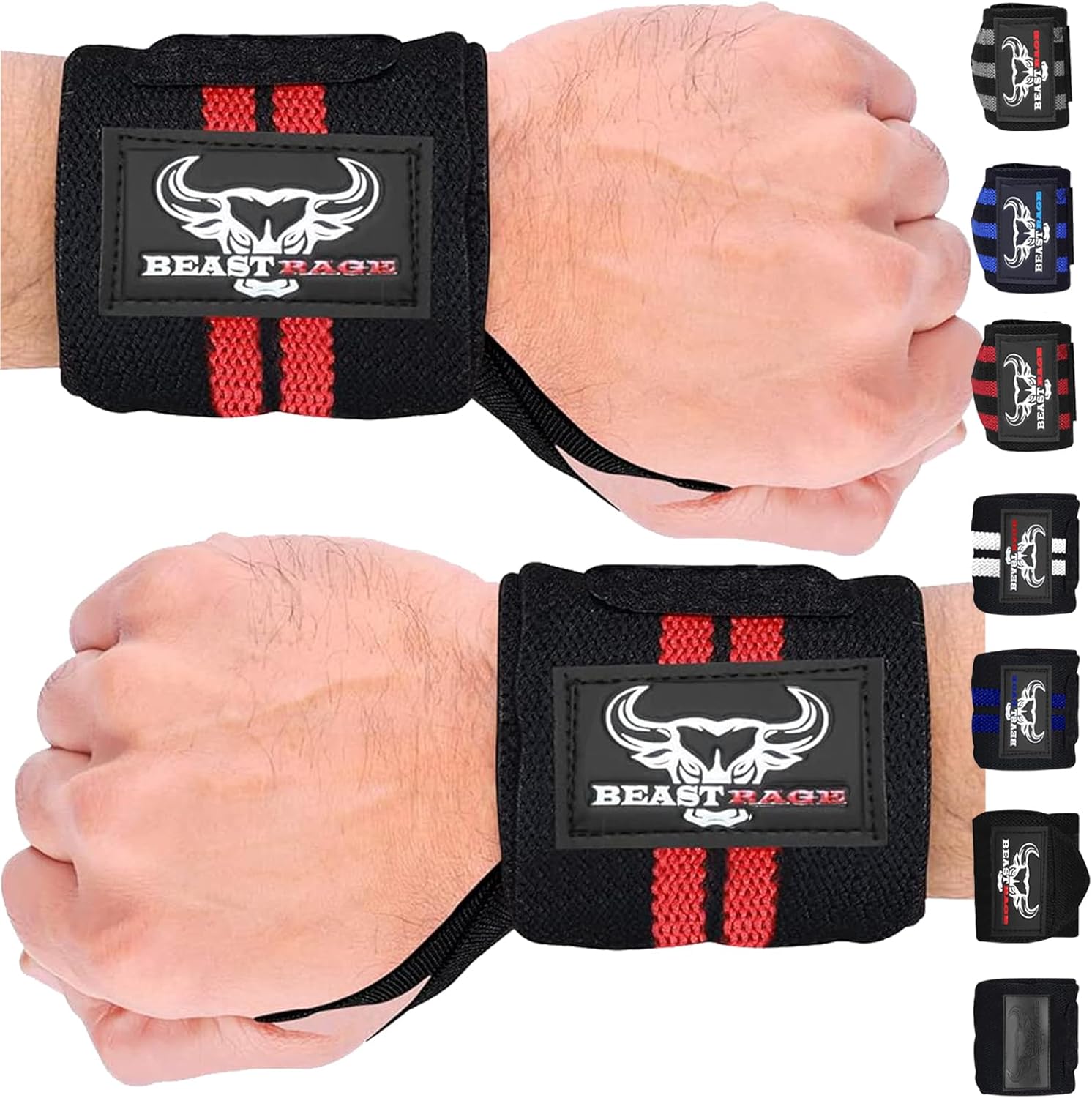 BEAST RAGE Weight Lifting Straps Fitness Padded Cotton Wrist Support Gel Advance...