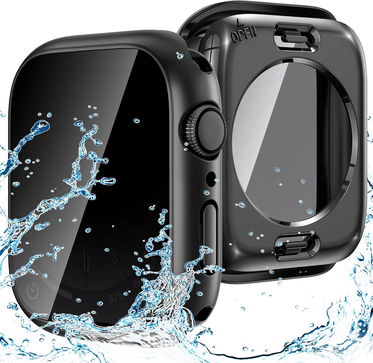 Goton 2-in-1 Waterproof Privacy Case for Apple Watch Screen Protector 44mm SE Se...