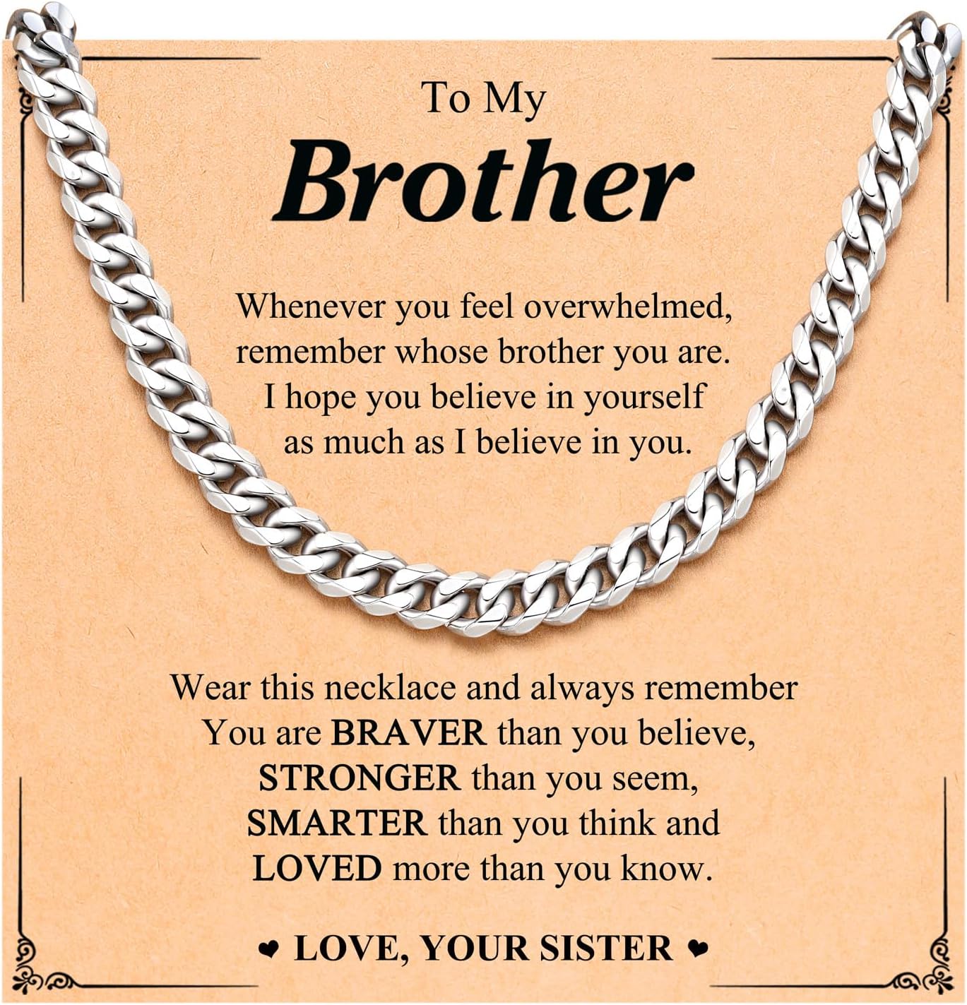 PINKDODO Stainless Steel Mens Cuban Link Chain 20 Inches Promise Necklace for Hi...