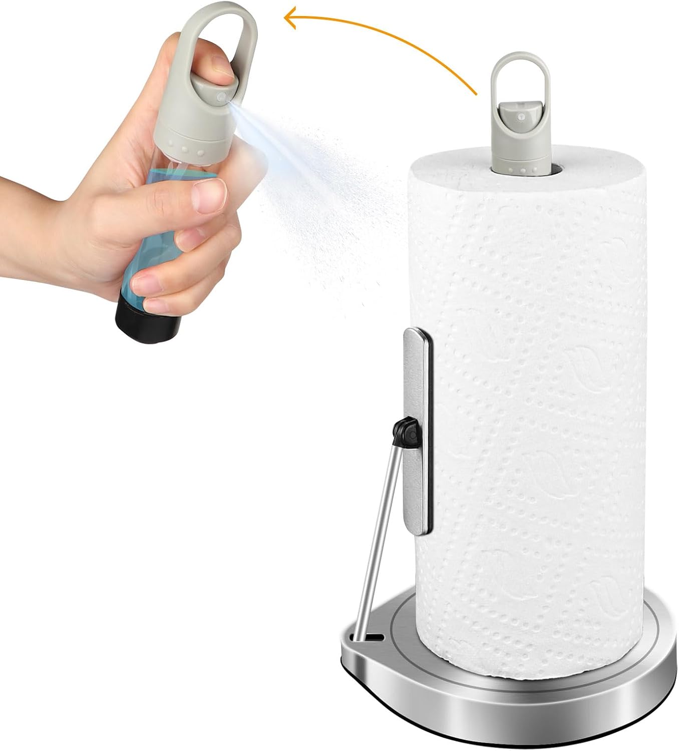 AIDEA Paper Towel Holder with Spray Bottle, Kitchen Towel Holder for Countertop,...