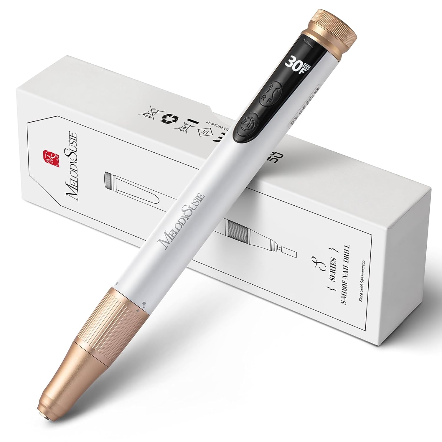 MelodySusie 30000RPM Portable Electric Nail Drill,SM180F Cordless Rechargeable N...