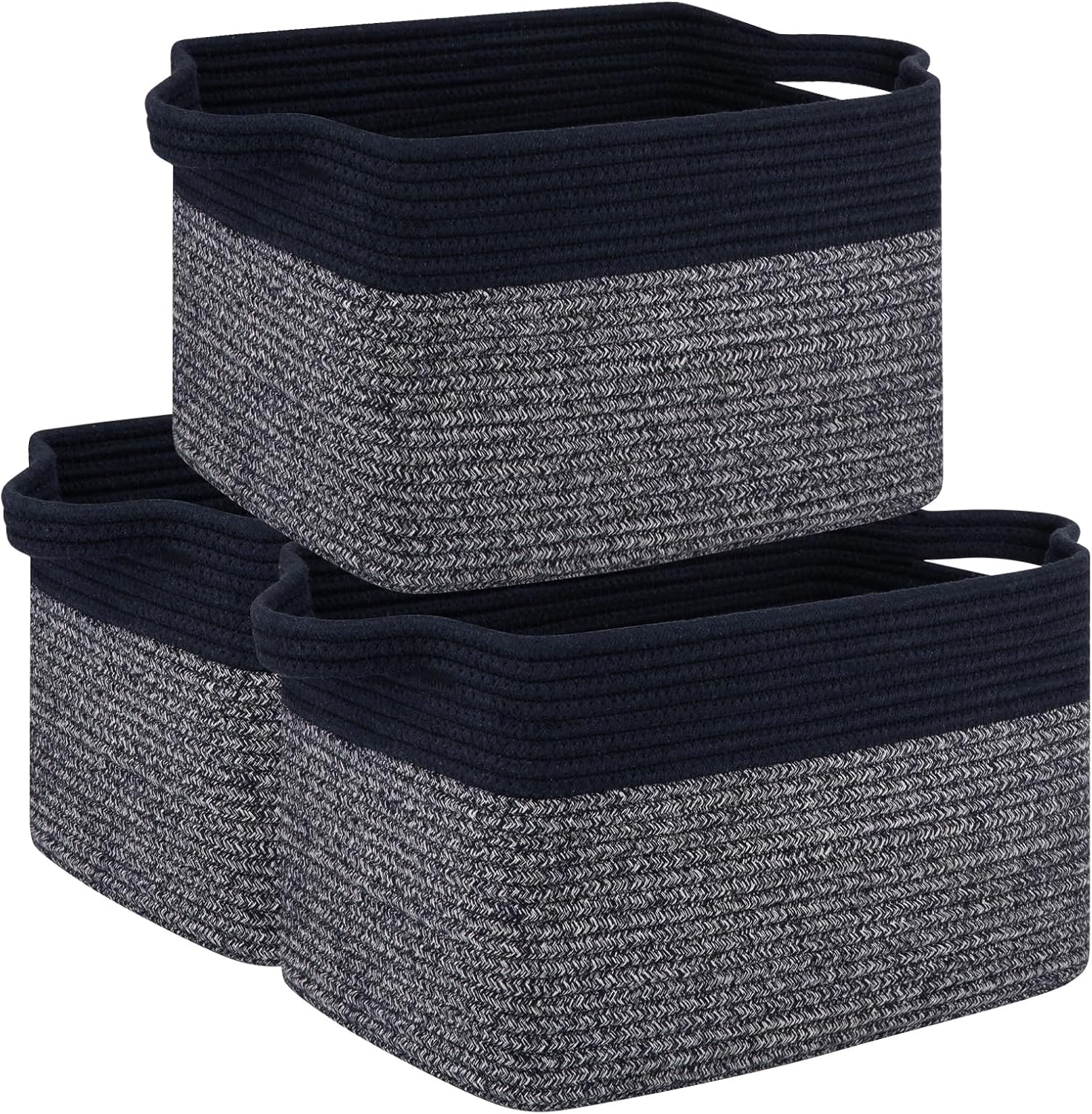 OIAHOMY 3 Pack Storage Basket for Organizing, 15''X10''X9'' Storage Bins,Woven B...