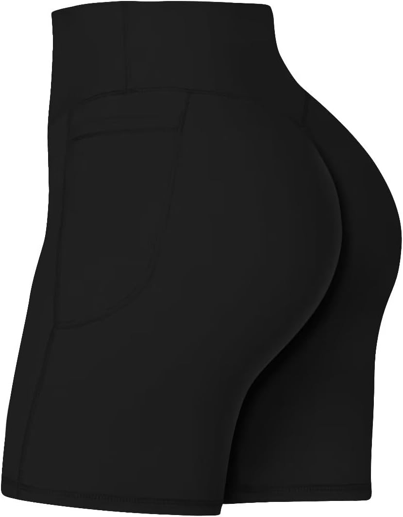 Sunzel No Front Seam Biker Shorts for Women with Pockets, Yoga Workout Gym Bike...