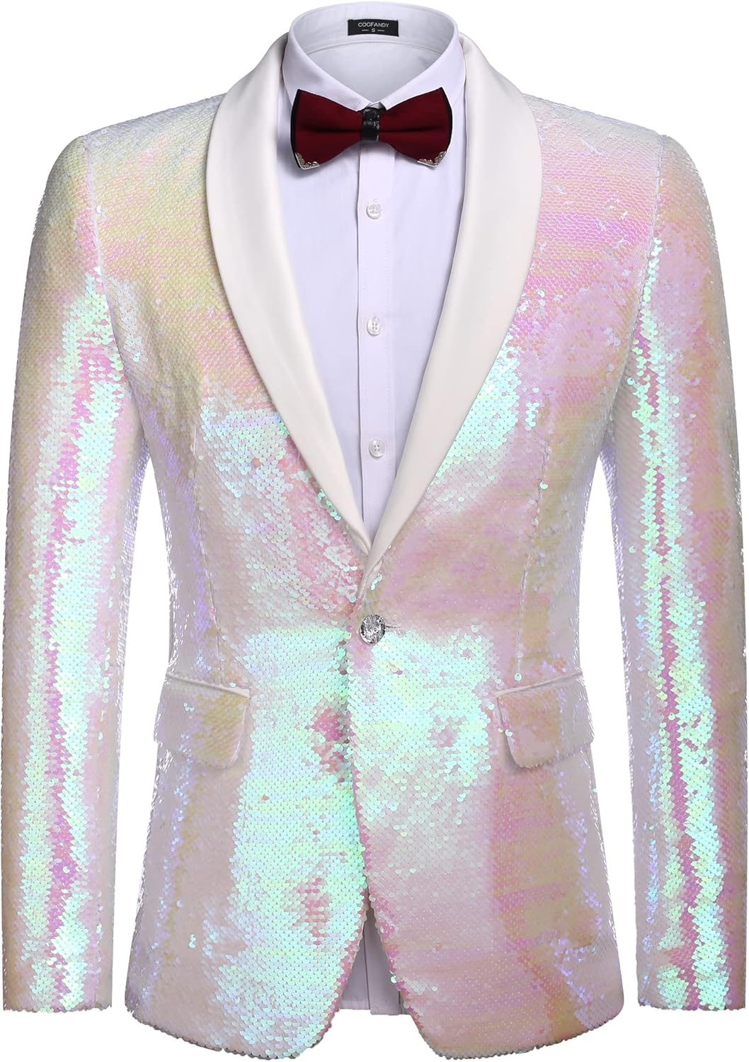 COOFANDY Men Shiny Sequin Blazer, Special Tuxedo Party Jacket, Innovative Dinner...