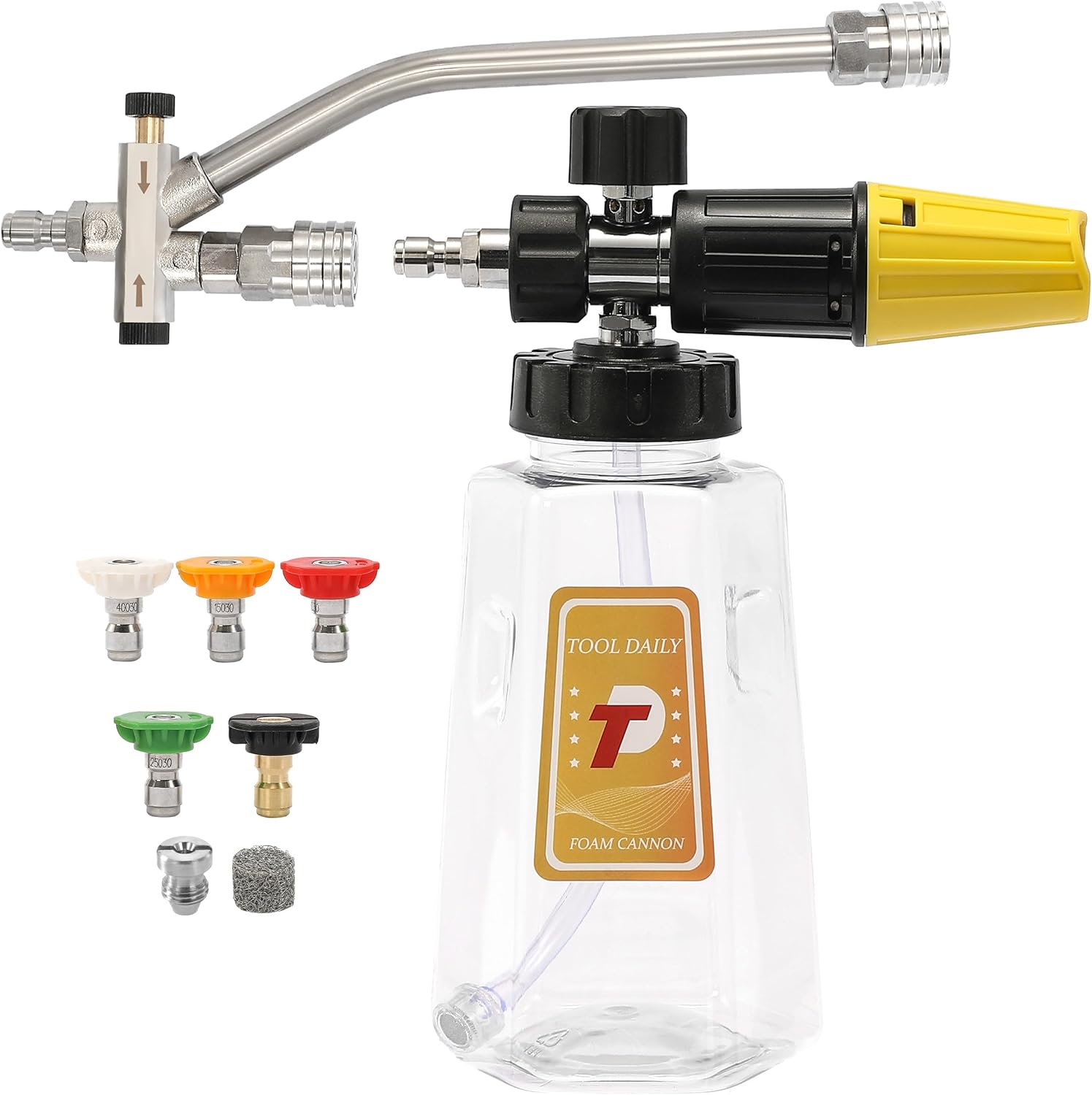 Tool Daily Pressure Washer Foam Cannon with Dual-Connector Accessory, Power Wash...