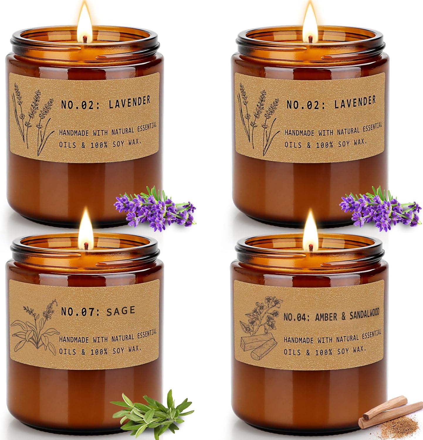 Aromatherapy Candles for Home Scented, Candle Gift Set for Stress Relief | Medit...