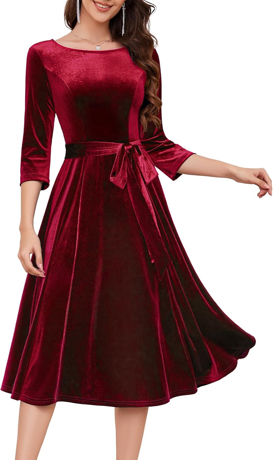 DRESSTELLS Velvet Cocktail Dress for Women, 2024 Winter Christmas Holiday Dress,...