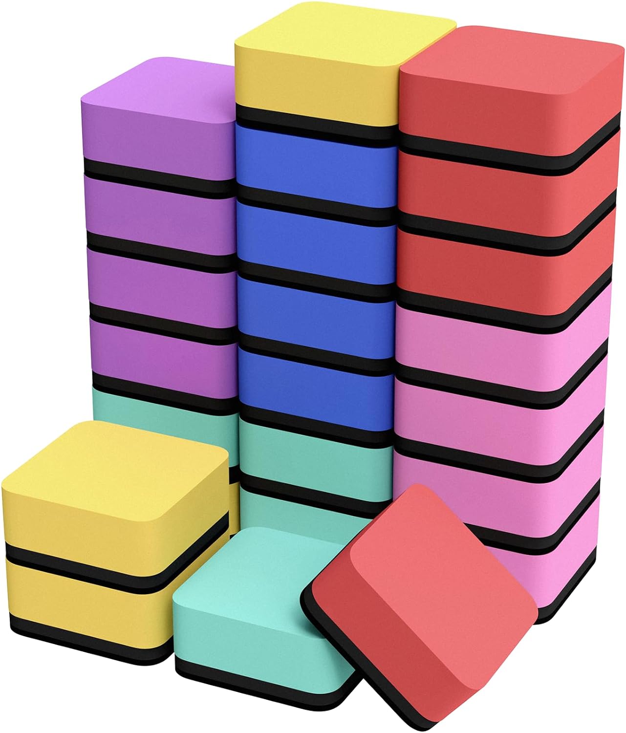 MaxGear 24 Pack Dry Erase Erasers, Magnetic Whiteboard Dry Erasers, Classroom Su...