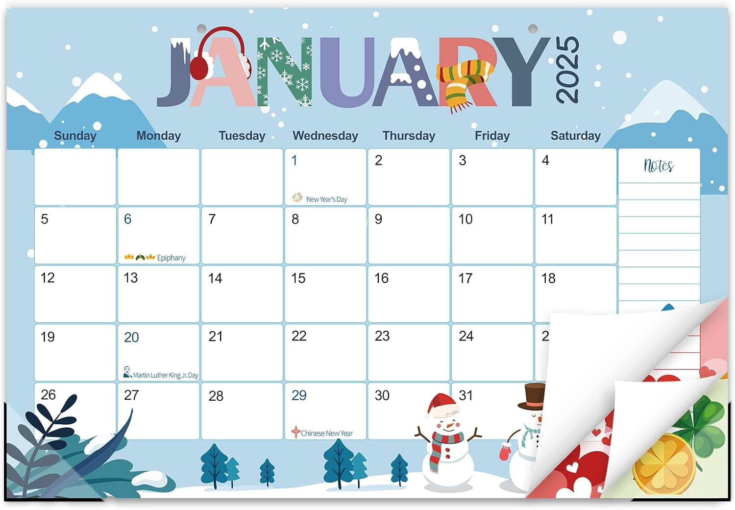 GuassLee Desk Calendar 2025, Monthly Calendar 2025, 18-Month School Year Calenda...