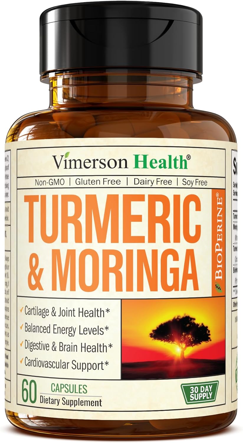 Turmeric Curcumin & Moringa Leaves Extract with Black Pepper. Joint Support Supp...