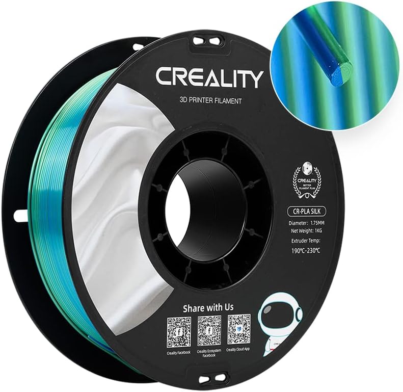 Creality PLA 3D Printer Filament, PLA Filament 1.75mm Silk Shiny PLA Filament +/...