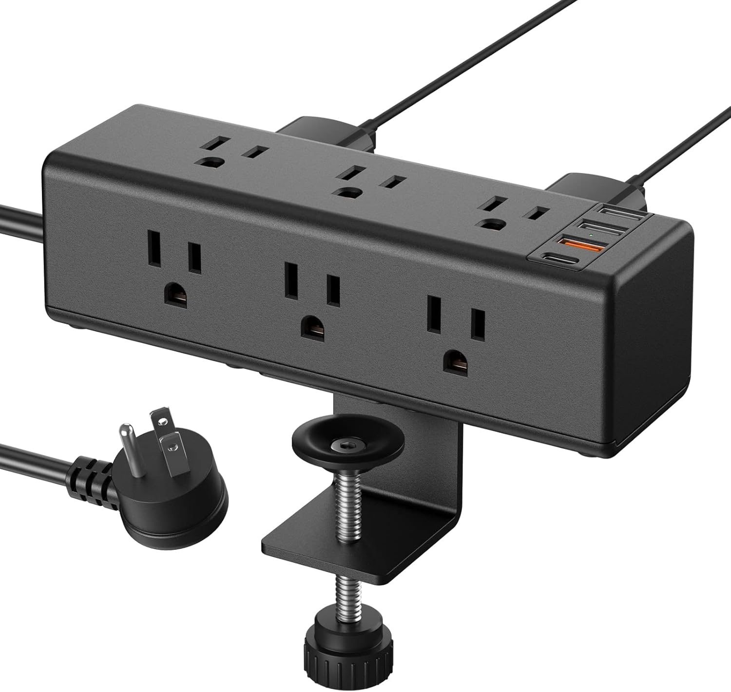 CCCEI Desk Clamp Power Strip with 9 Outlets, Desktop Edge Mount Surge Protector...