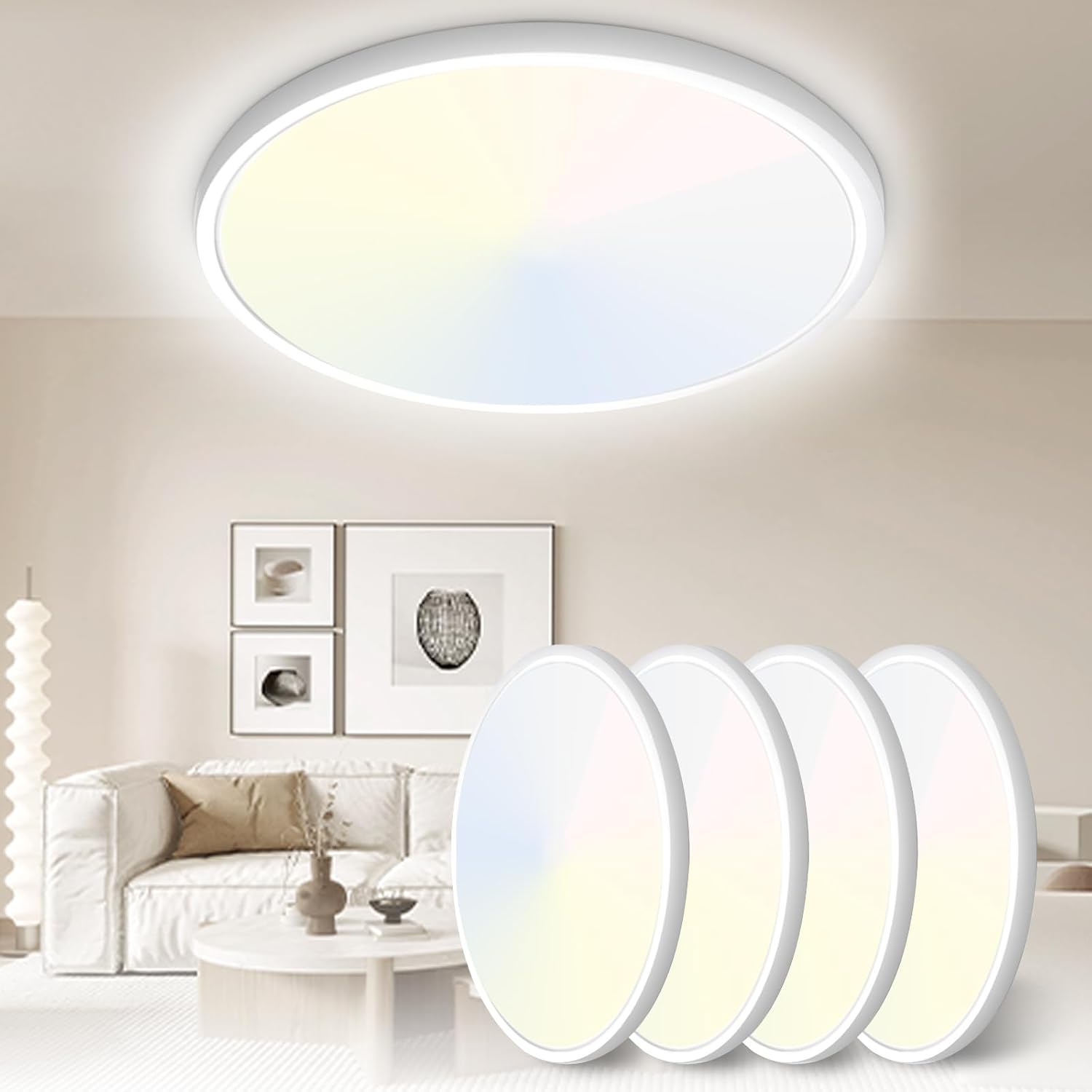 Yexati Bathroom Light, High-Quality 30CM Light for Bathroom 24W 3200LM 6000K/400...