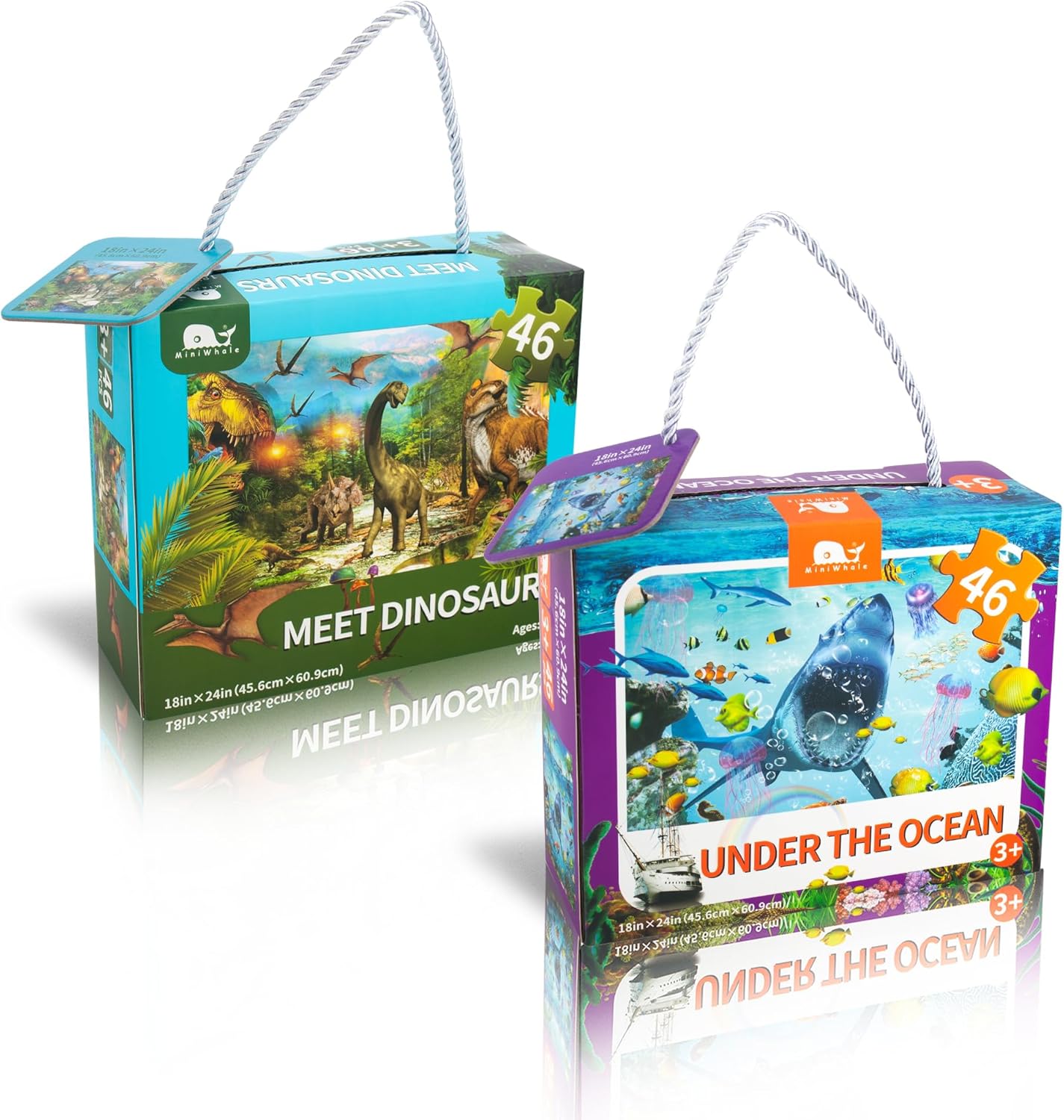 Kids Puzzle for Kids Ages 4-8 Dinosaur + Ocean Floor Puzzle Raising Children Rec...