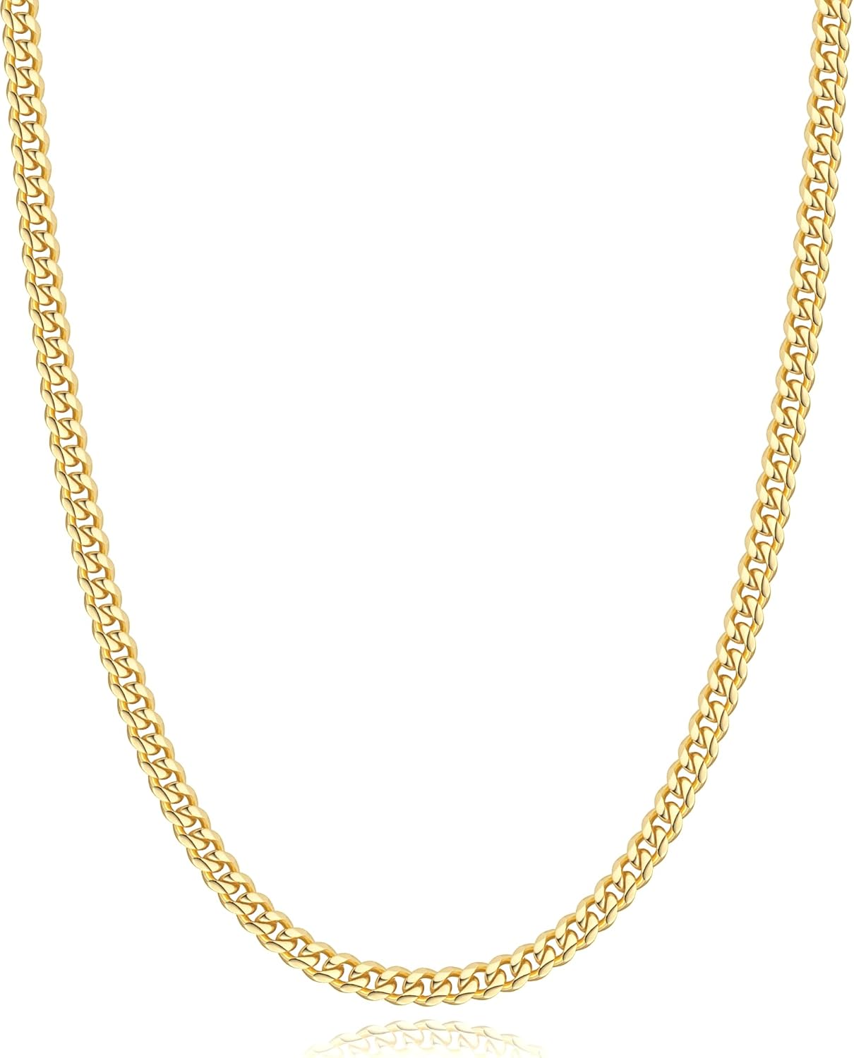 Jewlpire 3.5mm Italian 14K Plated Gold Chain/Silver Chain for Men Women, Diamond...