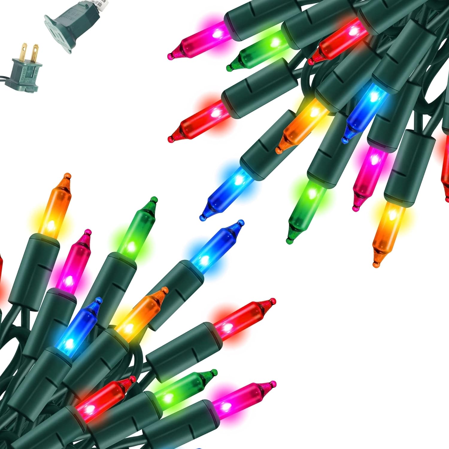 Dazzle Bright Christmas Lights, 40FT 200 Count Incandescent Waterproof Mini Stri...