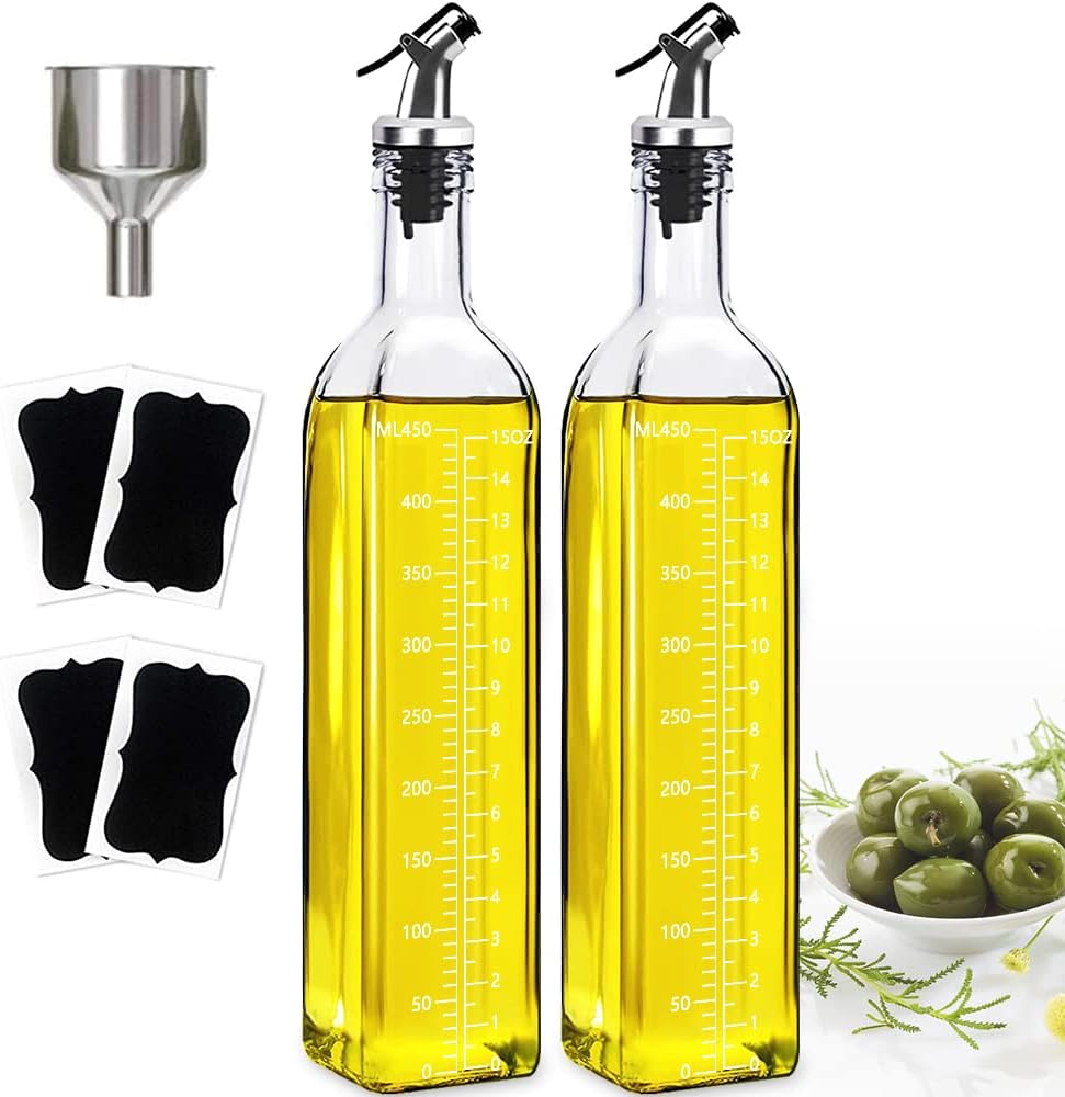 ztarraum Oil Dispenser Olive Oil Bottle Drizzler Vinegar Bottle 500ml Glass Oliv...