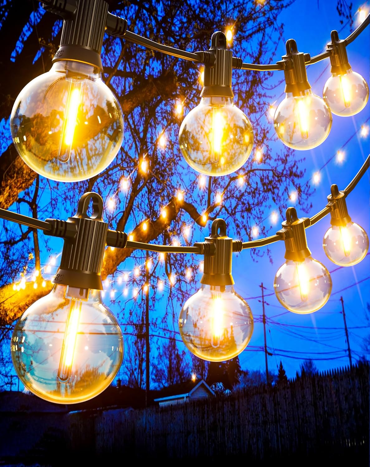 Zuske 45M Festoon Lights Outdoor Mains Powered, Garden String Lights with 73+3 G...