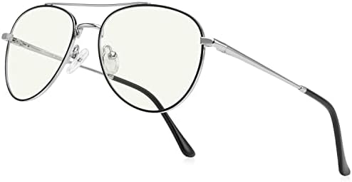 Blue Light Aviator Reading Glasses for men Women Metal Frame Spring Temple Compu...