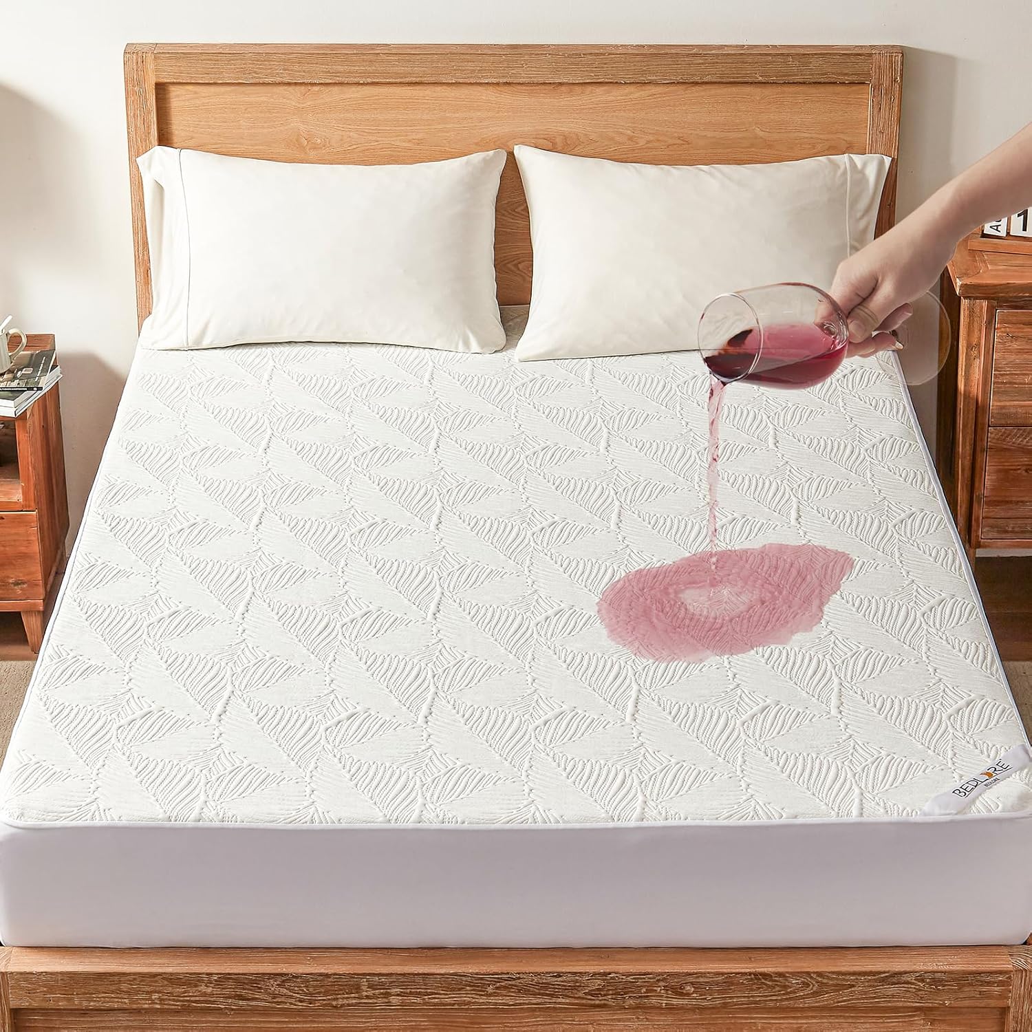 BEDLORE King Size Waterproof Mattress Protector, Breathable Noiseless Mattress P...