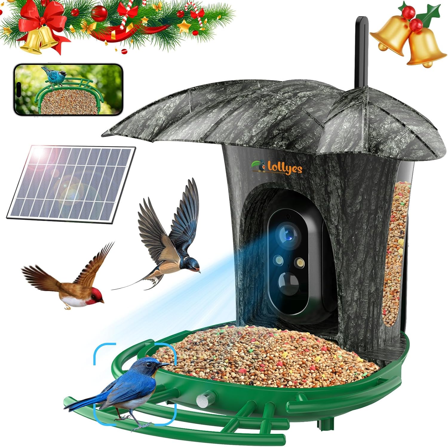 Smart Bird Feeder with Camera Outdoor,Bird Watching Camera with 64GB SD Card,108...
