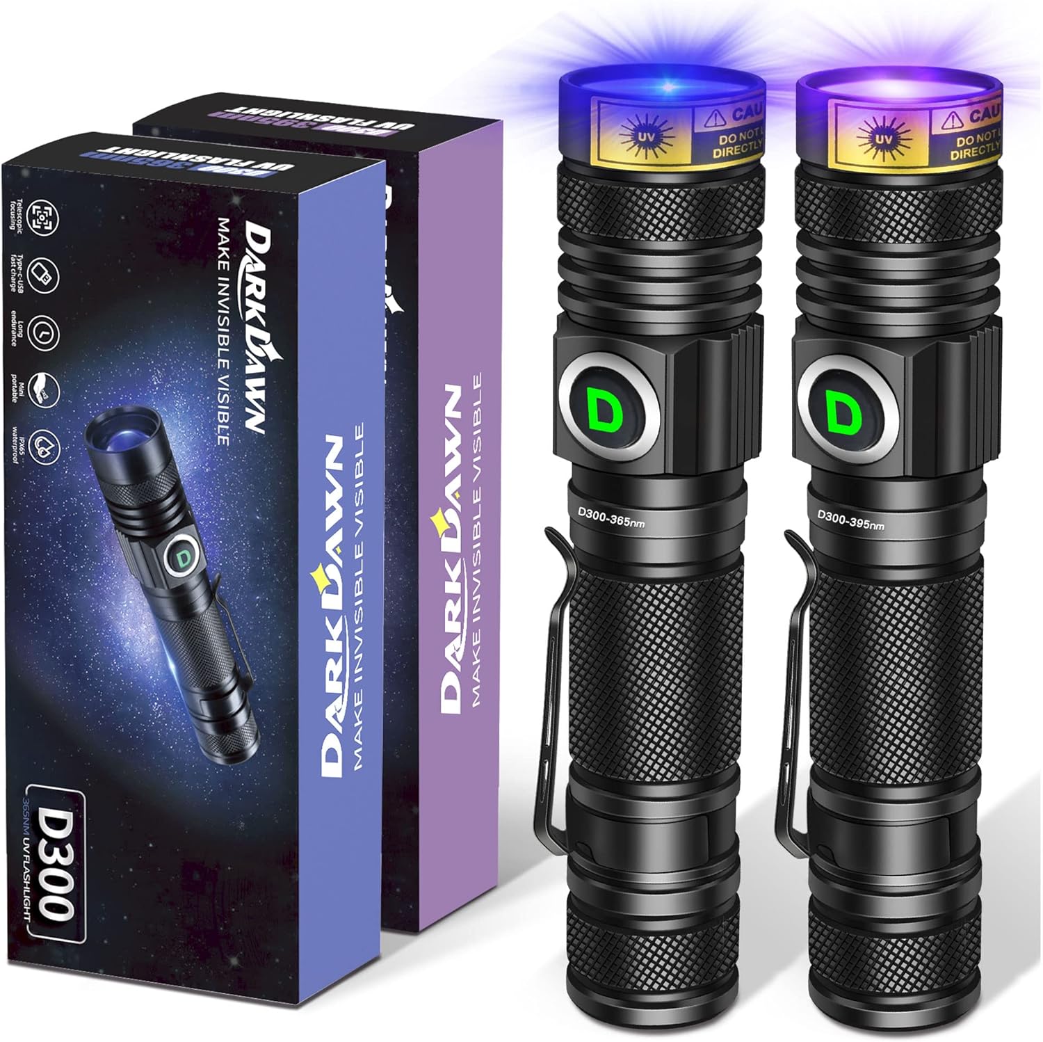 DARKDAWN UV Flashlight, Special UV Flashlight for 365nm Detection, Innovative UV...