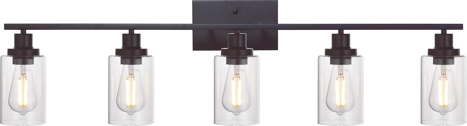 MELUCEE 5-Light Wall Light Fixtures Vanity Lights Bathroom Fixtures Oil Rubbed B...