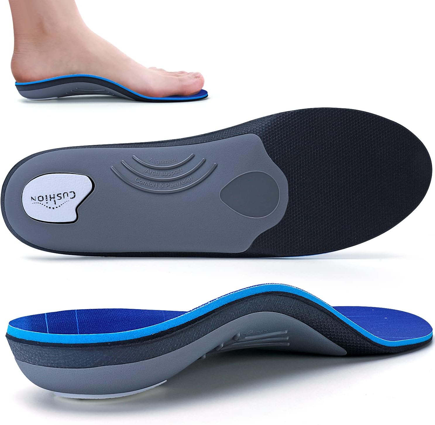 Walkomfy Heavy Duty Orthotic Inserts - 210+ lbs Su...