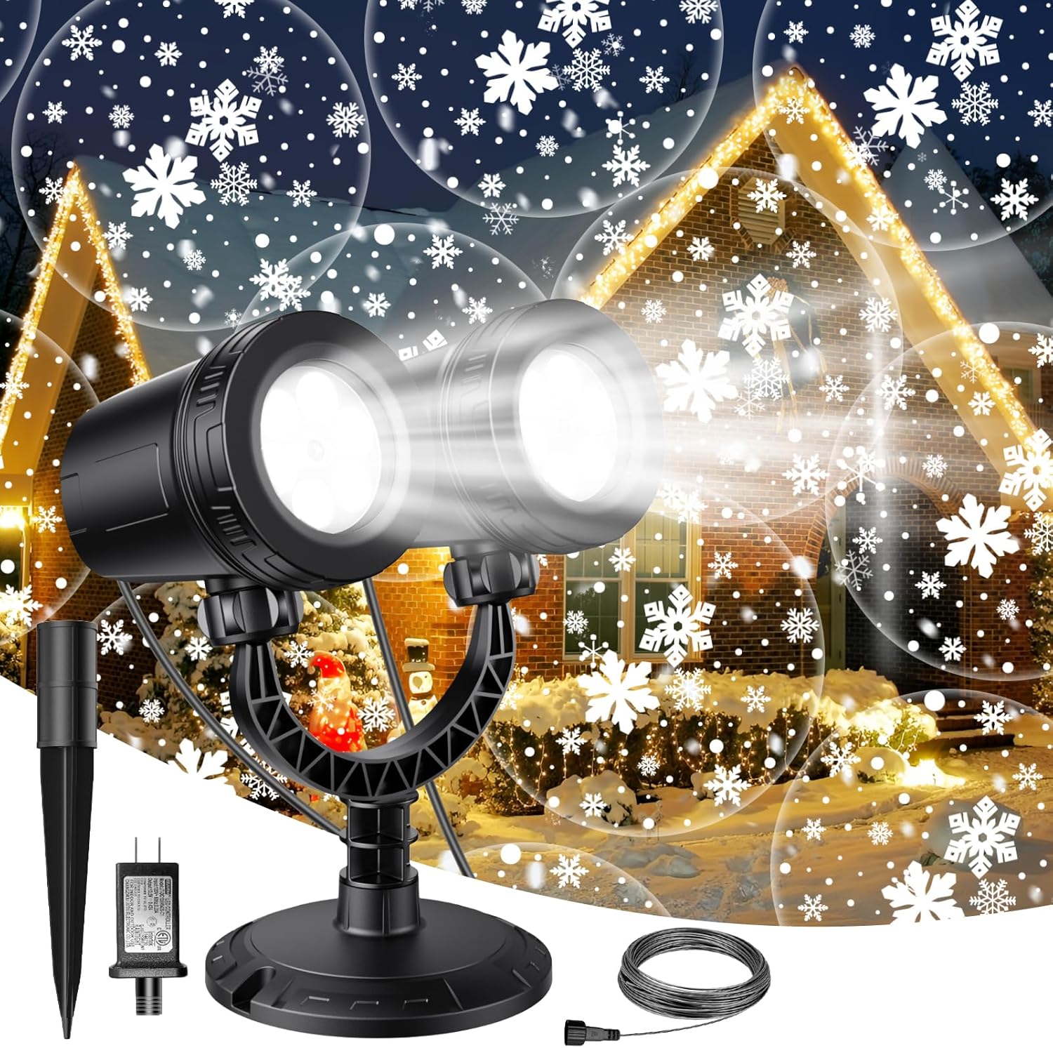 Christmas projector lights outdoor, Upgraded snowflake projector lights outdoor,...