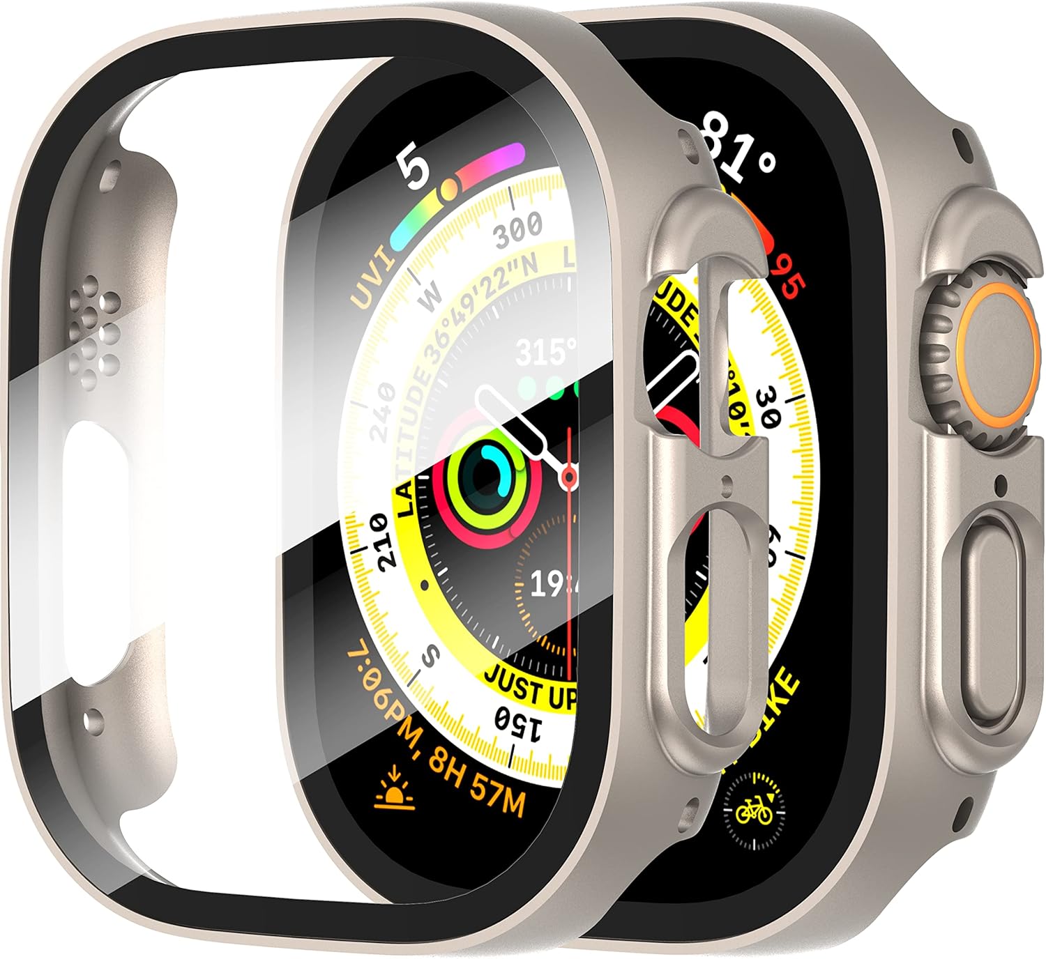 Diruite 2-Pack Screen Protector for Apple Watch Ultra/Ultra 2 49mm Tempered Glas...