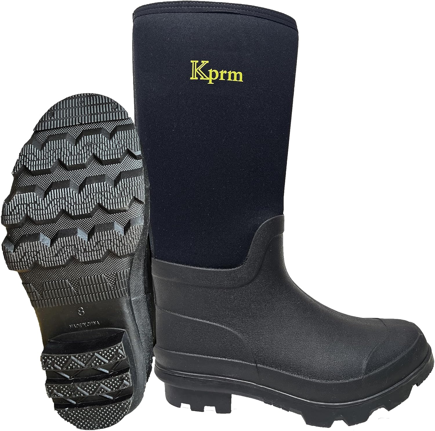 Rubber Rain Boots for Men Waterproof Lightweight Durable Neoprene Men's Work Boo...