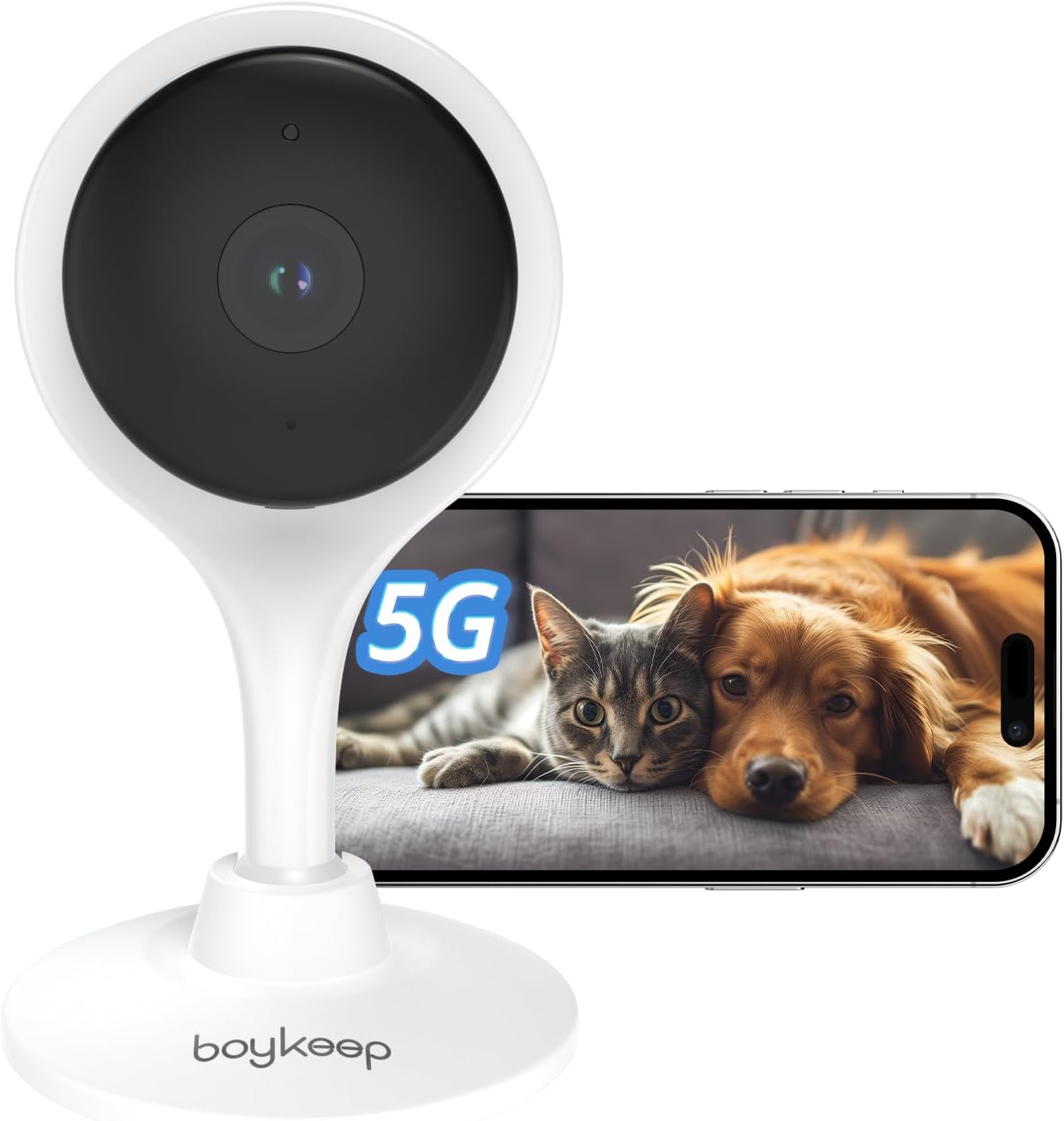 BoyKeep 2K Indoor Security Camera 5G/2.4GHz Wi-Fi Cameras for Baby/Elder/Dog/Pet...