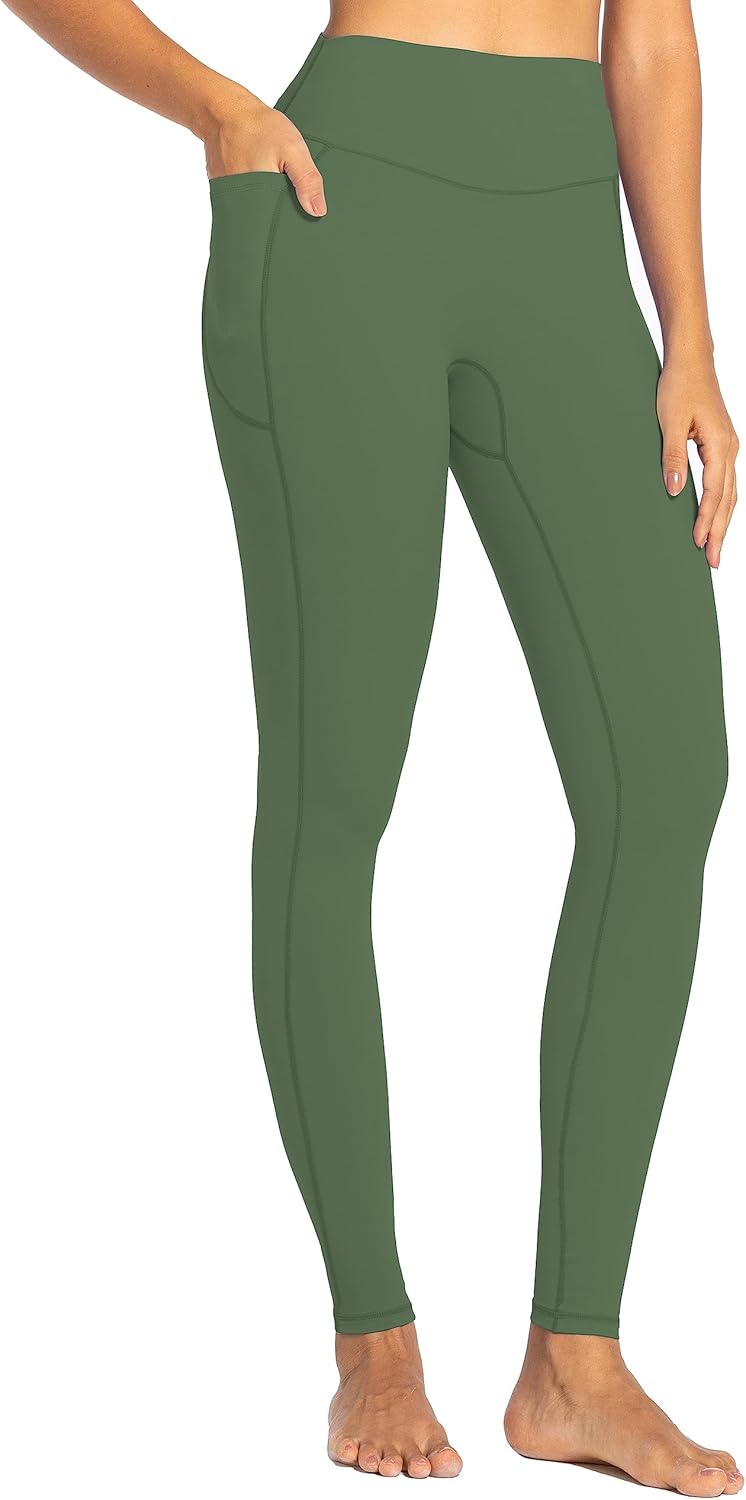 Sunzel No Front Seam Workout Leggings for Women with Pockets, High Waisted Compr...