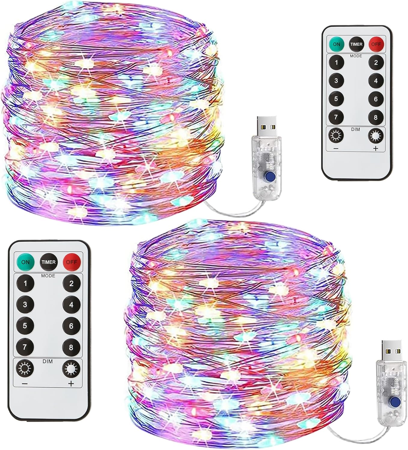 LITYBY 2 Pack Fairy Lights for Bedroom,120LED 12M/40Ft Fairy Lights Plug in Powe...