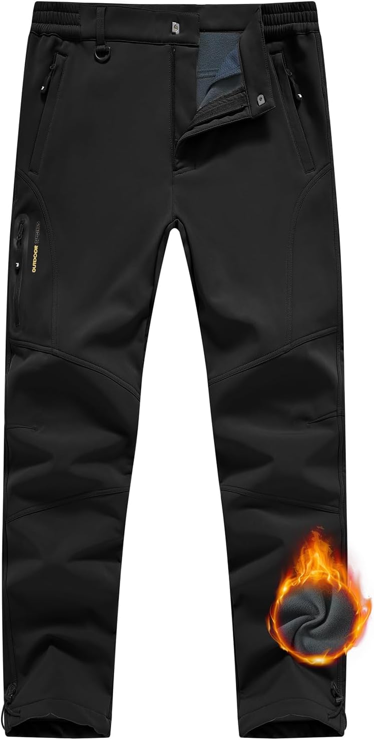 Rdruko Mens Waterproof Trousers Fleece Lined Winter Warm Ski Trousers Outdoor Hi...