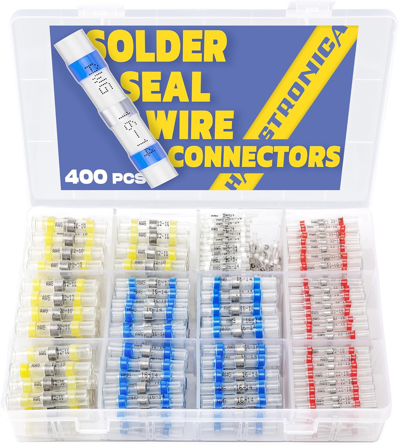 400PCS Solder Seal Wire Connectors-haisstronica Waterproof Heat Shrink Butt Conn...