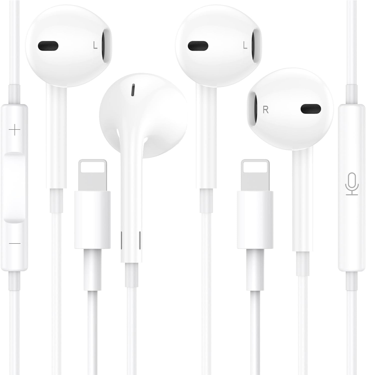 2 Pack Wired iPhone Headphones, [Apple MFI Certified] Noise Isolating In-Ear Ear...