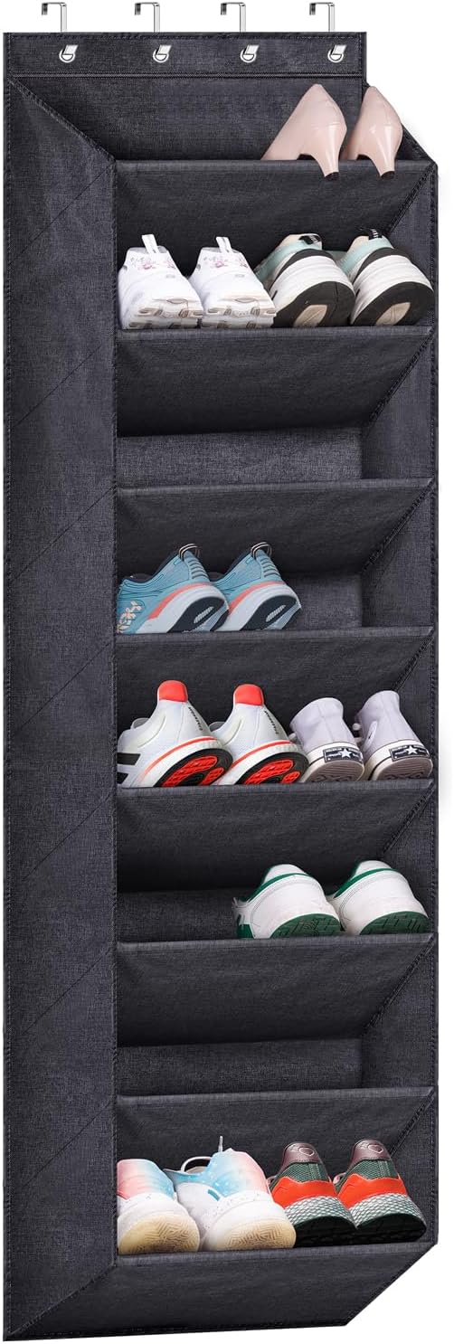 SLEEPING LAMB Over The Door Shoe Organizer for Closet with Large Deep Pockets, N...