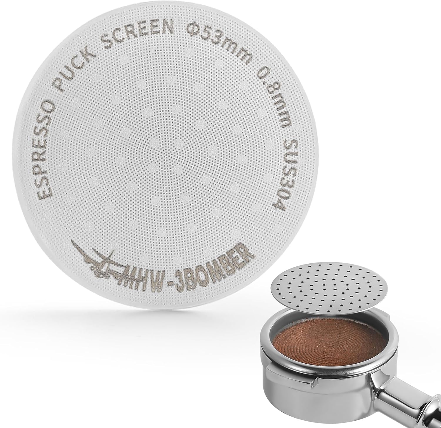 MHW-3BOMBER 54mm Puck Screen, Espresso Metal Coffee Filter Reusable Espresso Fil...