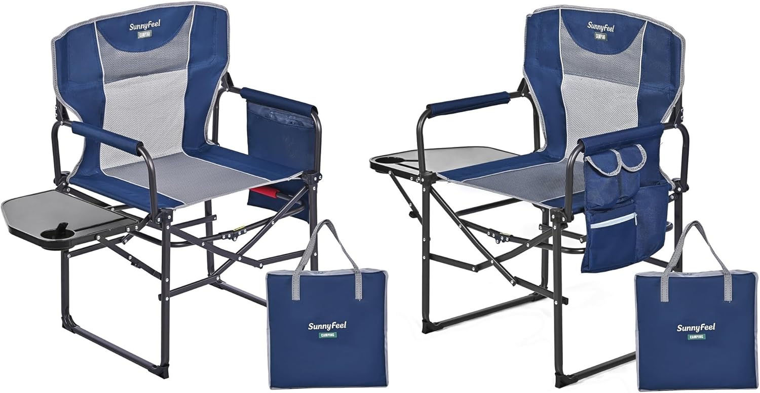 SUNNYFEEL Oversized Camping Directors Chair, Special Portable Folding Lawn Chair...