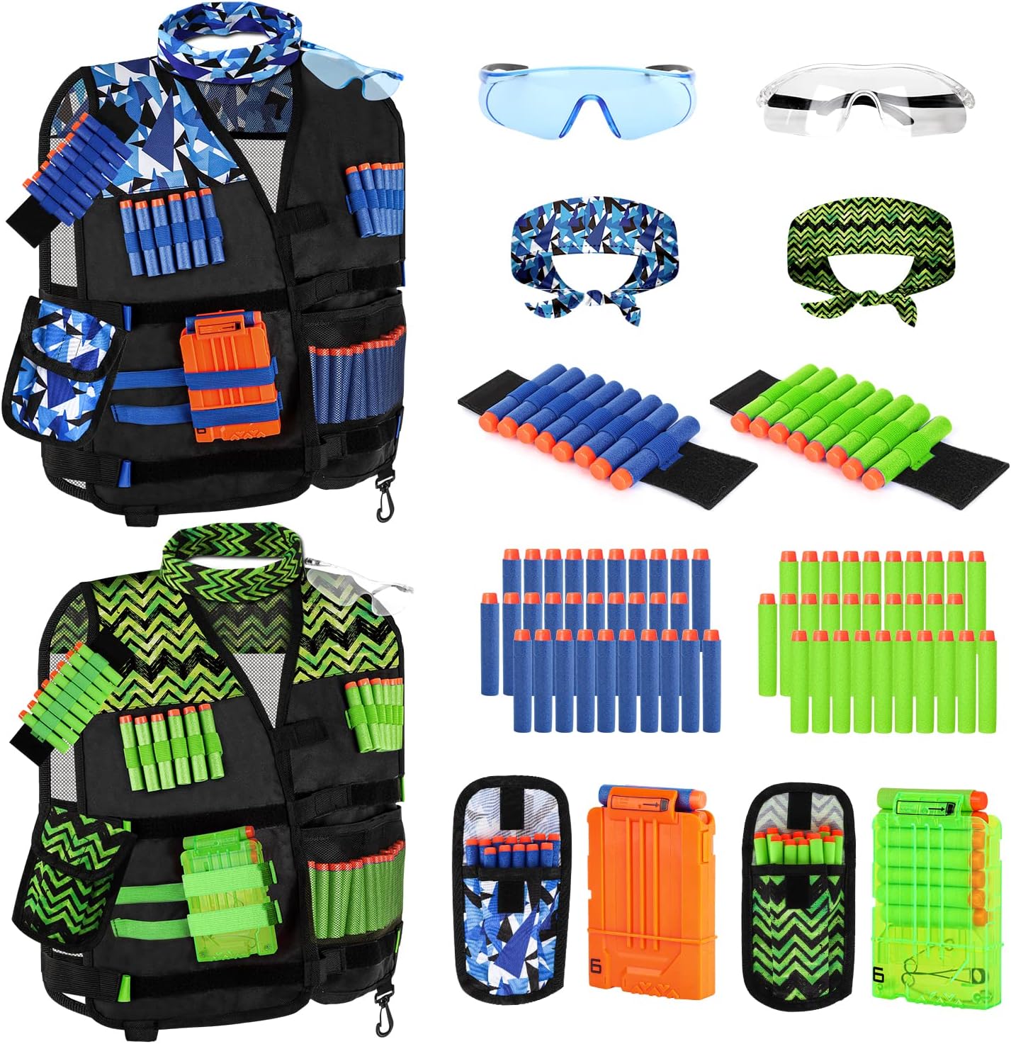 Lehoo Castle 2PACK Kids Tactical Vest Kit for Nerf Guns N-Strike Elite Series fo...